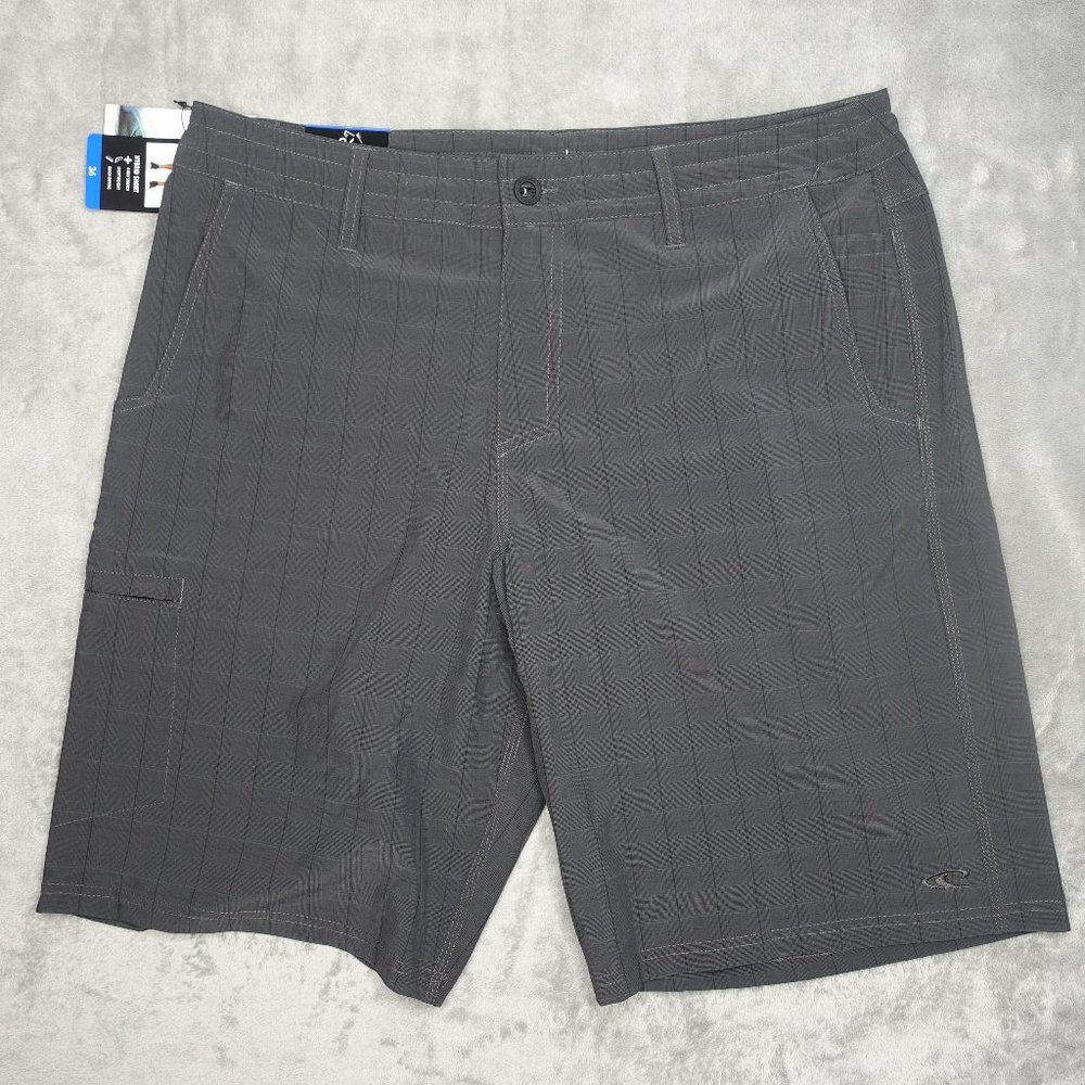 O'Neill Crossover Hybrid Shorts Men's 36 Gray Black 4-Way Stretch Hyperdry